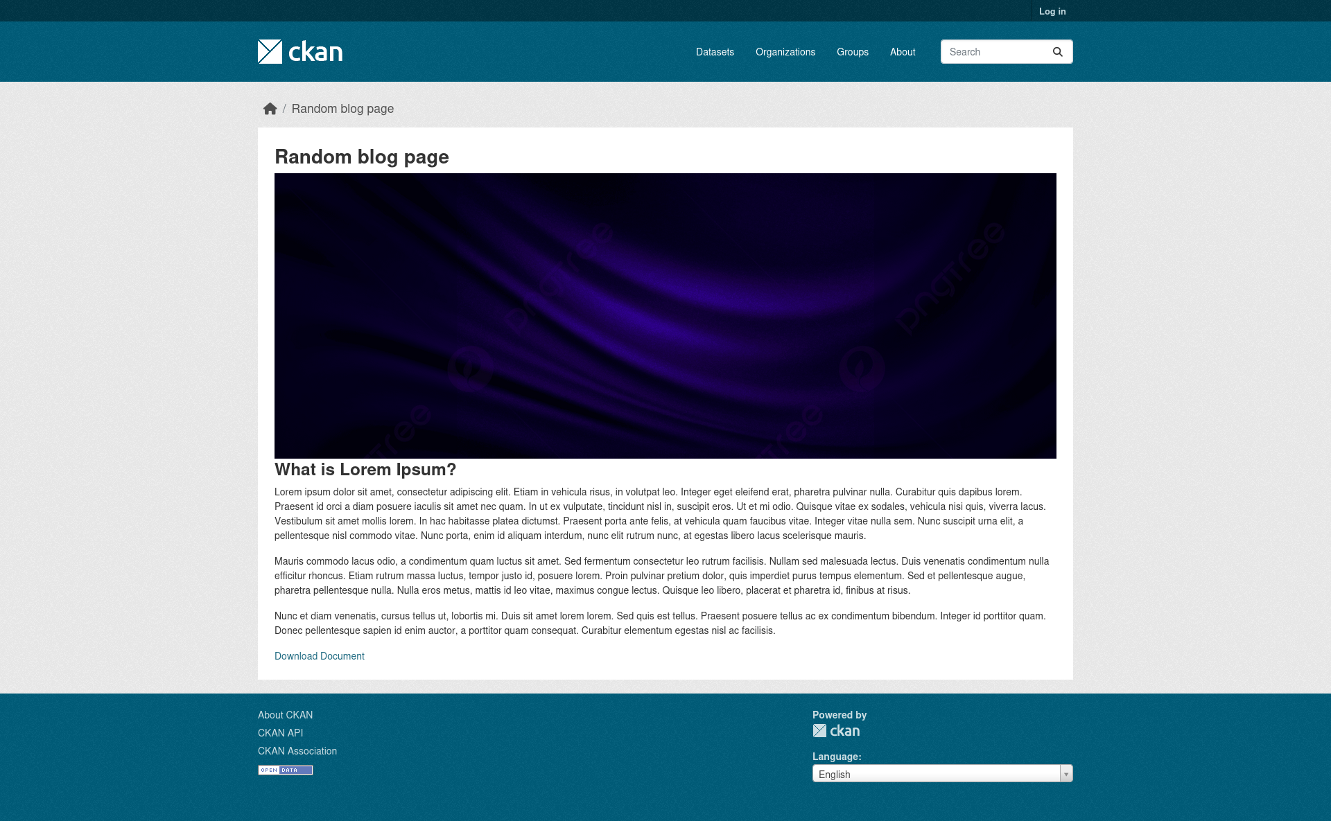 Blog default page