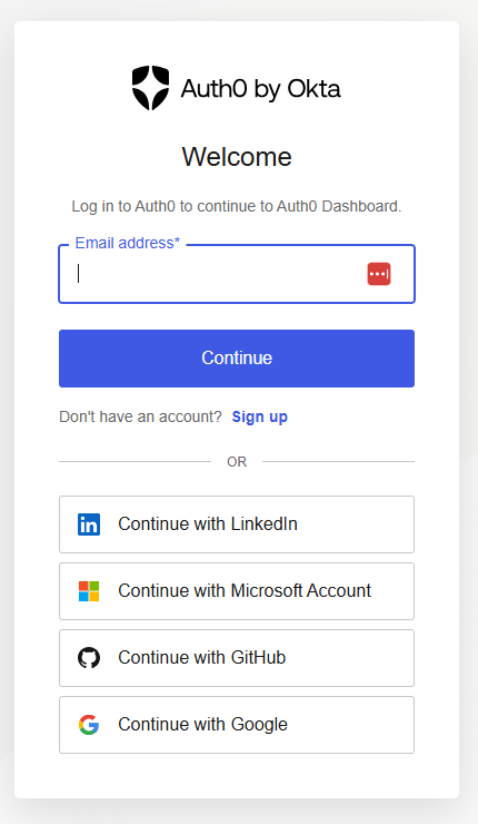 Auth0 platform login