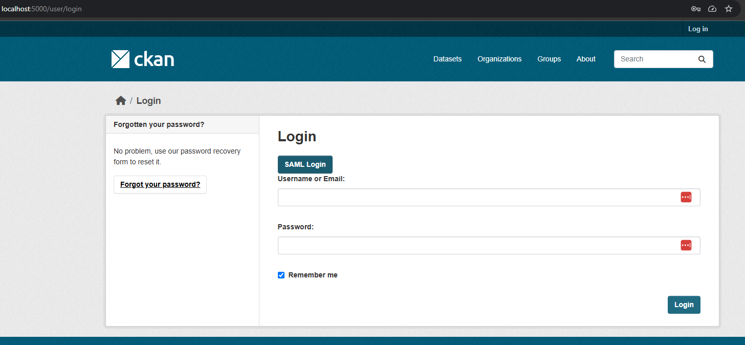 CKAN login